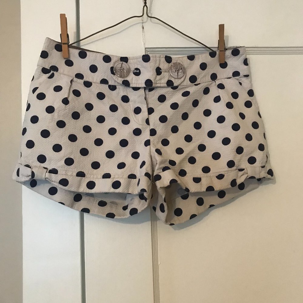 Wounded Bird-Early 2000s Low Waist Polka Dot Shorts-Small